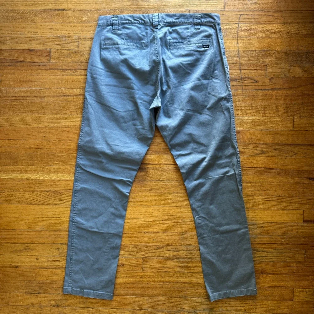 RVCA Mens Gray Flat Front Chino Pants Size 36‎ Casual Office Wear Weekend